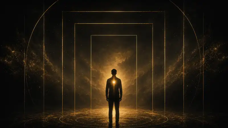 Cinematic golden silhouette representing low inner confidence, boundaries, and self-trust